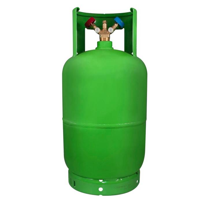 Cilindro para Gás Refrigerante 12,5 Litros Com Válvula 2 Manopla 1/4 Sae R410 10Kg