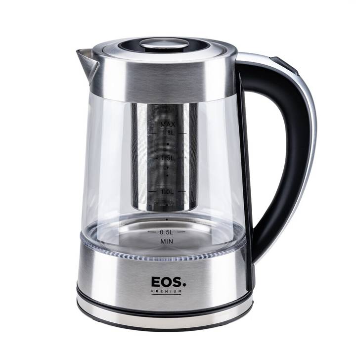 Chaleira Elétrica EOS 1,8 Litros Chef Gourmet Glass Tea Inox ECH04G 110V