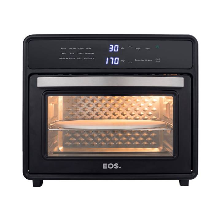 Forno Elétrico e Air Fryer Oven Pizza EOS 30 Litros Premium Digital All Black EFE30APD 220V