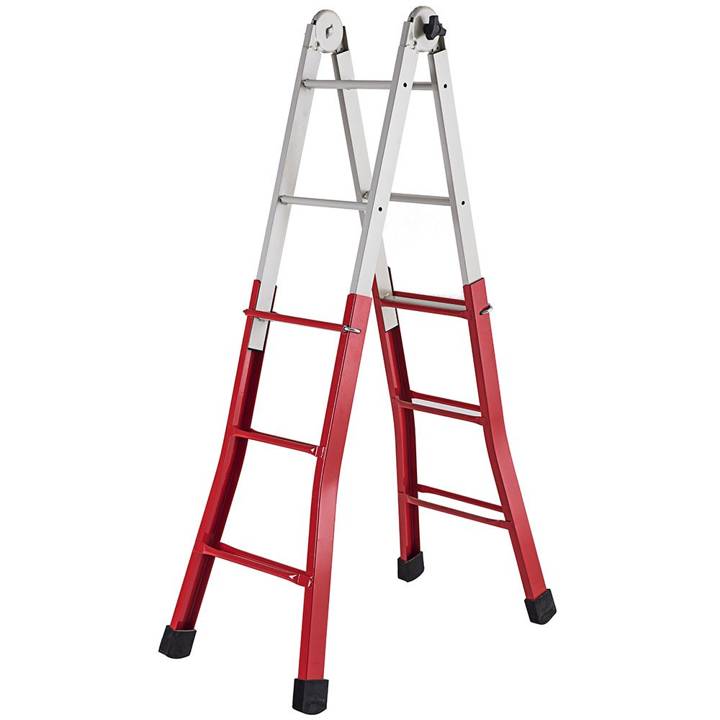 Escada Aço Carbono Regulável Benini 3 Degraus Comprimento extendida 3M