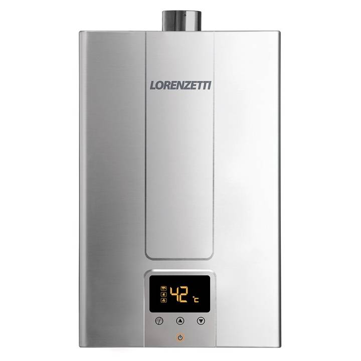 Aquecedor de Água a Gás Lorenzetti Digital 20 Litros (Gás Liquefeito de Petróleo) Inox LZ 2000DE-I Bivolt