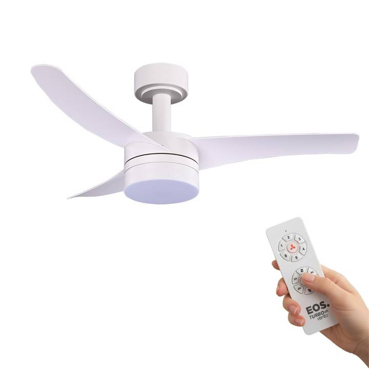 Ventilador de Teto EOS Turbo Vento 3 pás com Controle Remoto 106cm 150W Branco EVX100B Bivolt