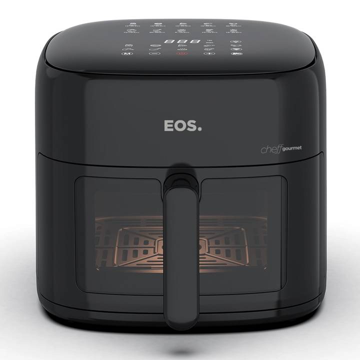 Fritadeira Air Fryer EOS 8,2 Litros Family Chef Gourmet Digital Compacta All Black EAF80P 110V