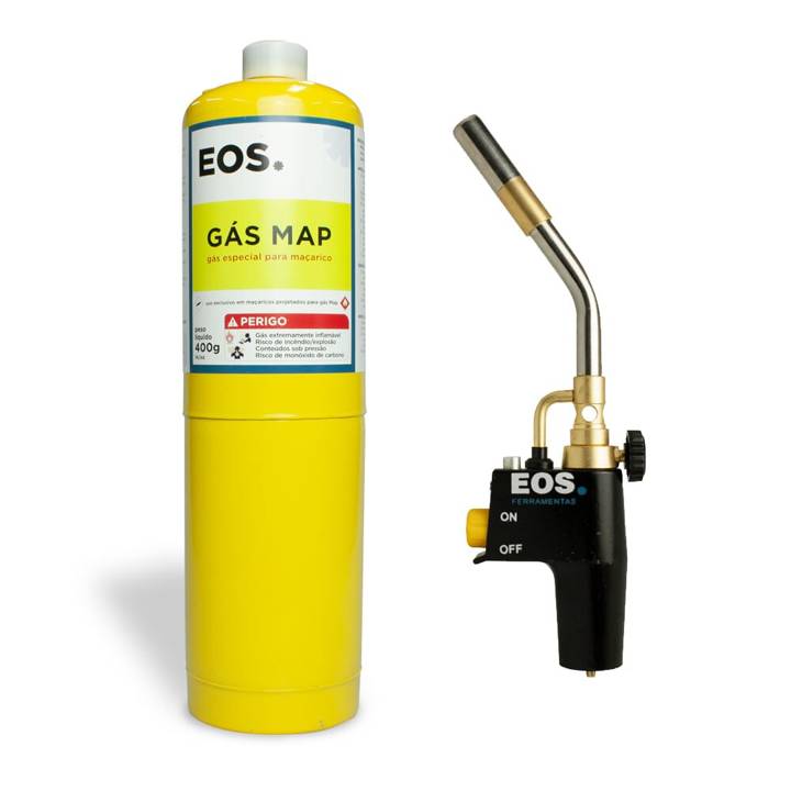 Kit de Solda EOS: Maçarico Portátil + Cilindro de Gás MAP/Propano