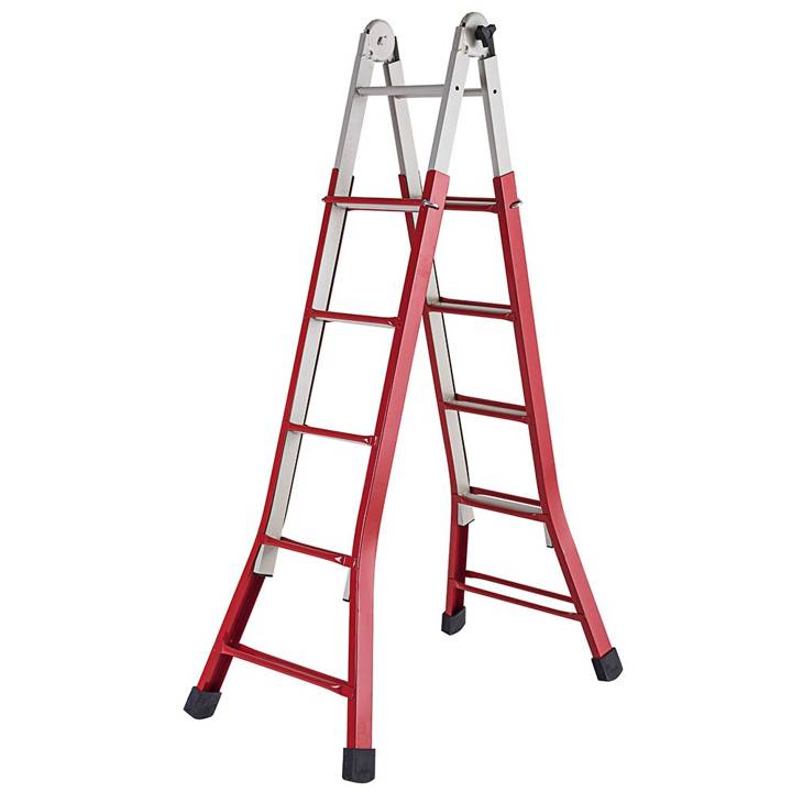 Escada Aço Carbono Regulável Benini 5 Degraus Comprimento extendida 5M