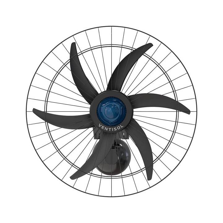 Ventilador de Parede Ventisol Oscilante Stell com 6 pás 60cm Preto Bivolt