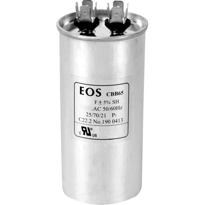 Capacitor Simples 3 Mfd 380V com Terminal 40mm X 60mm Corpo Aluminio EOS