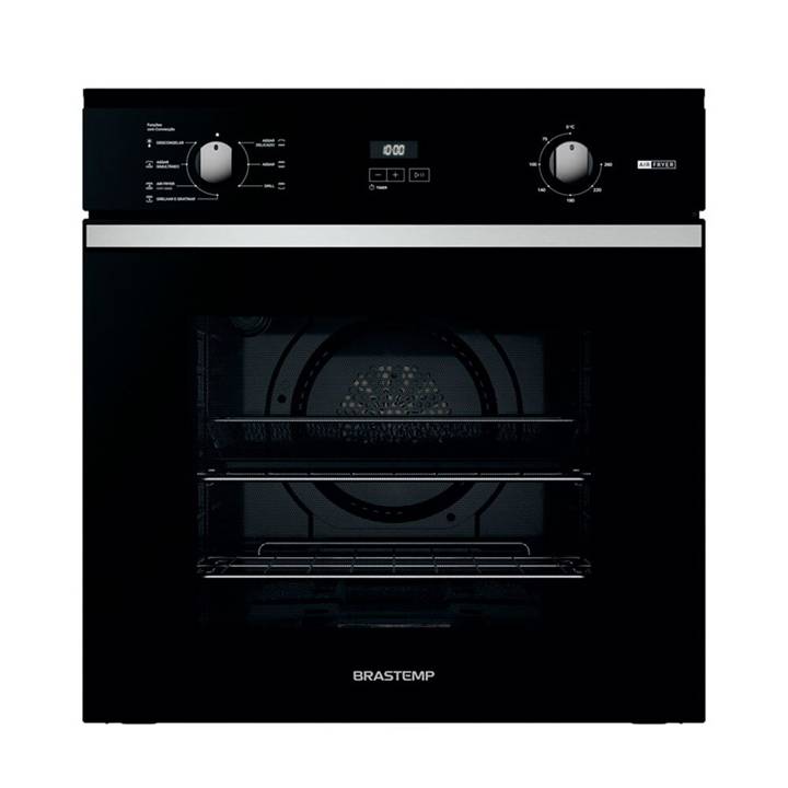 Forno Elétrico de Embutir Brastemp com Função Air Fryer 84 Litros Preto BOF84AE 220V