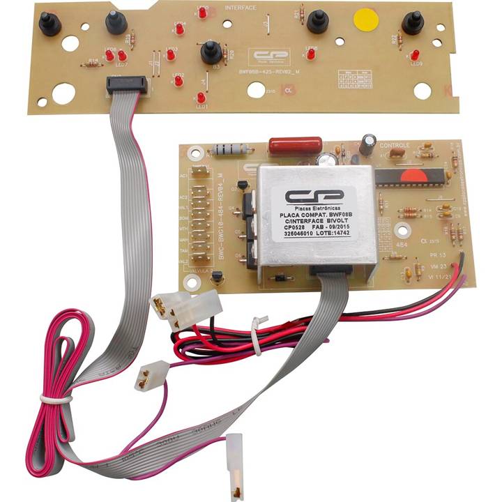 Placa de Potência para Lavadora Brastemp com Interface Frontal BWF08B CP0528 Bivolt
