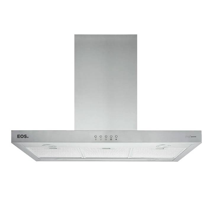 Coifa e Depurador de Ilha EOS 90cm Chef Gourmet em Inox Tipo T ECO90IT 220V
