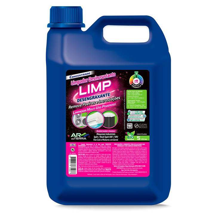 Limpador Desincrustante Concentrado Clean & Cold Ar da Terra 5 litros PL00344
