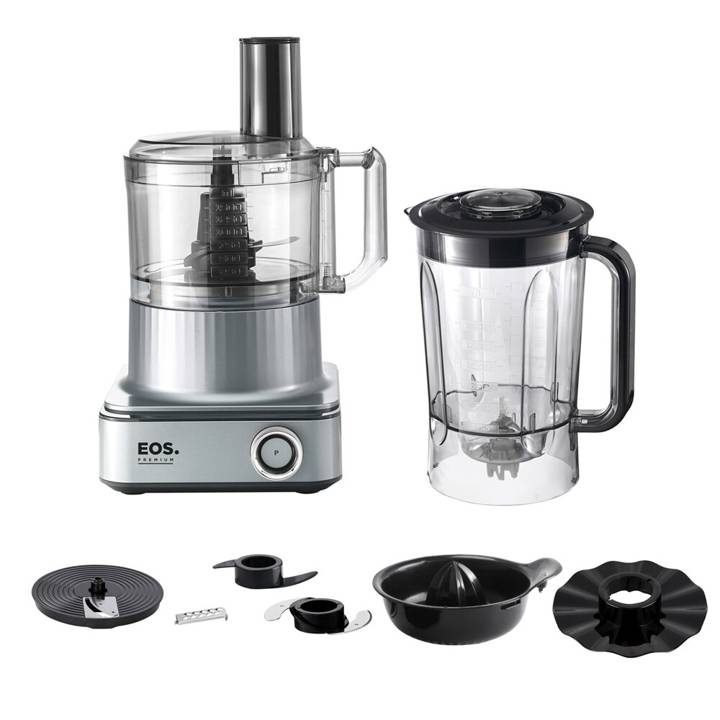Processador de Alimentos EOS Premium 7 em 1 Multipro Master Digital Prata 1000W EPS03S 110V
