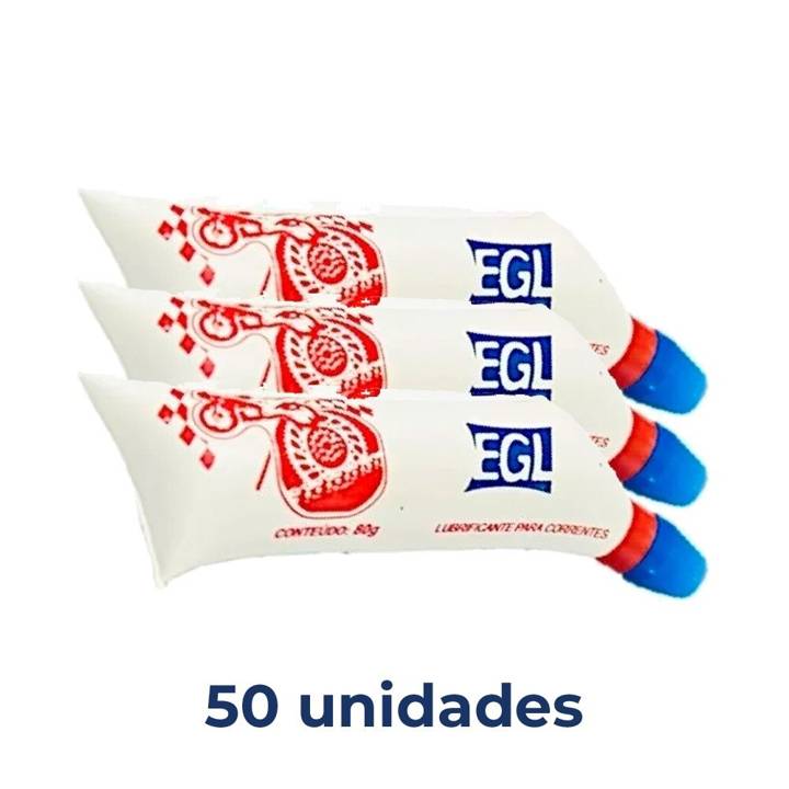 Graxa Branca EGL Para Instalação Máquina de Lavar Bisnaga 80g - Caixa com 50 peças