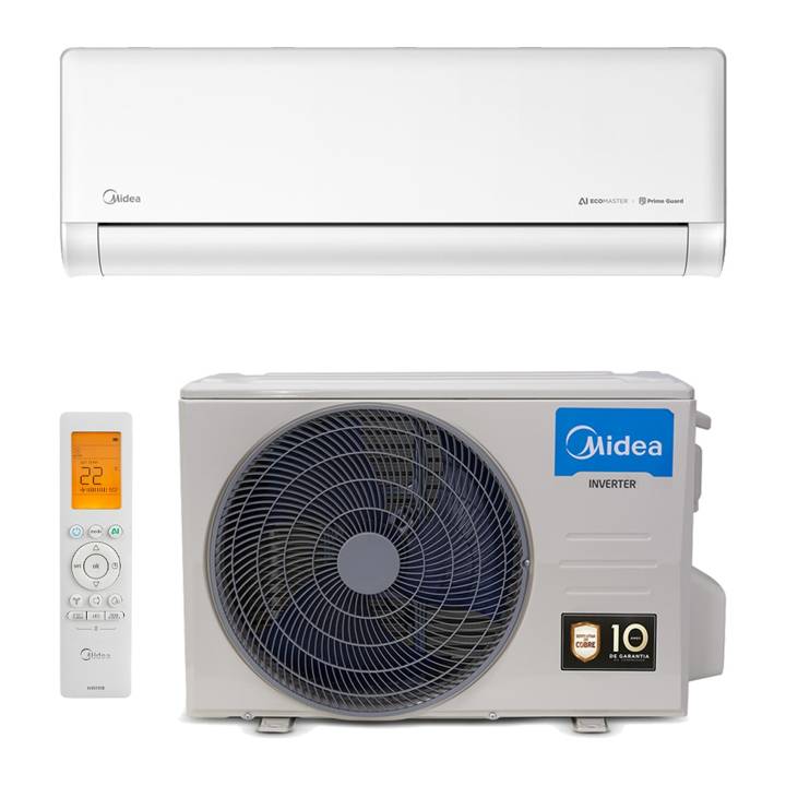 Ar-Condicionado Split Inverter 12000 BTUs Midea AI Ecomaster High Wall Quente e Frio 42EZVQA12M5/38EZVQA12M5 220V