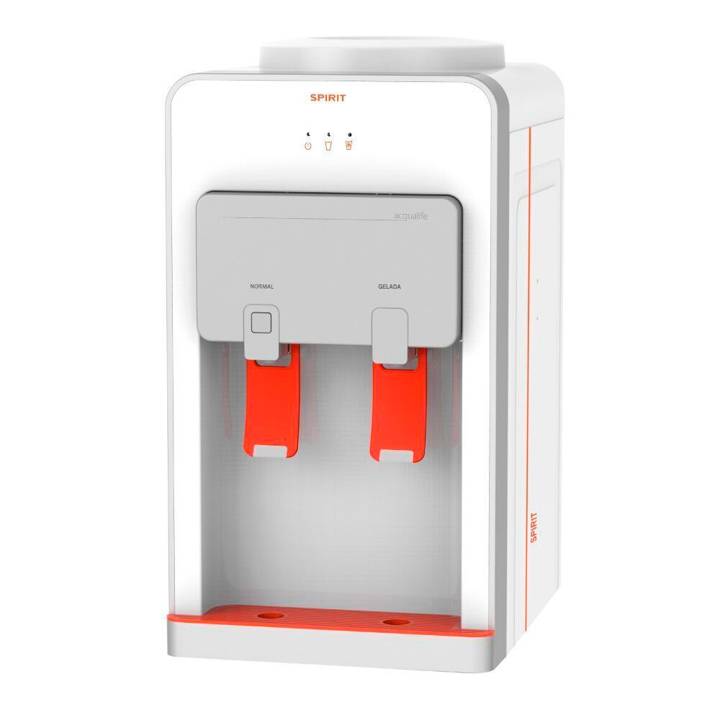 Bebedouro de Mesa para Garrafão Spirit Eletrônico Branco e Laranja SBG1 110V