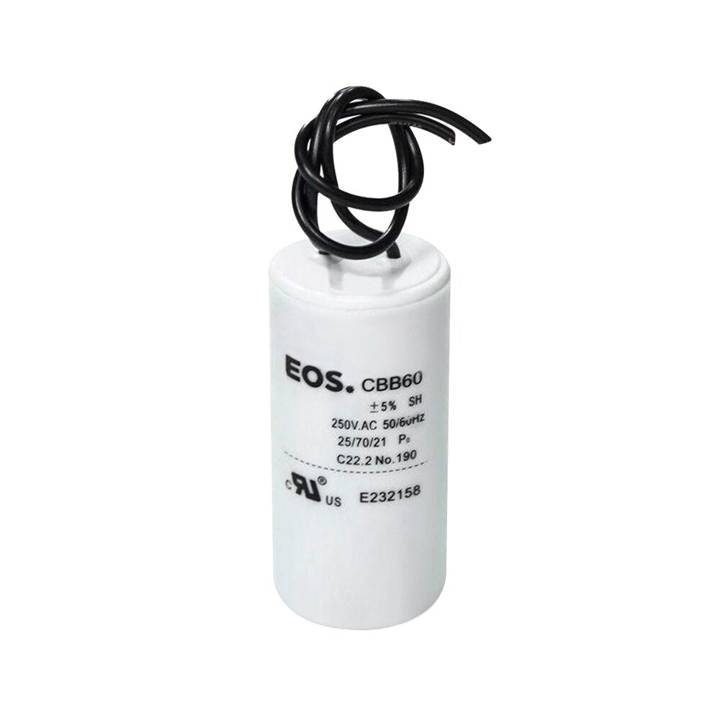 Capacitor Simples 35 Mfd 250V com Fio 38mm X 73mm Corpo Polipropileno EOS