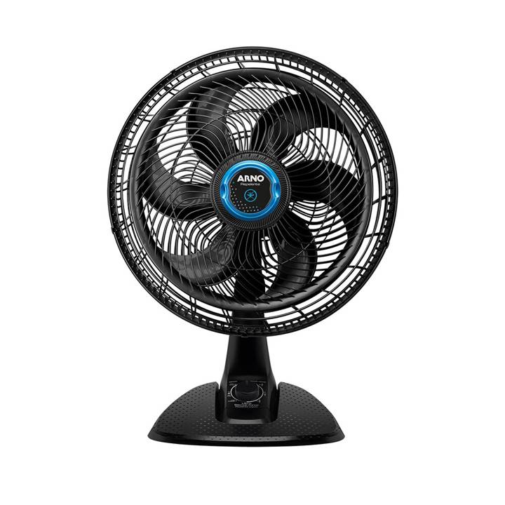 Ventilador de Mesa Arno Ultra Silence Force Repelente Líquido com 6 Pás 40cm Preto VD55 110V