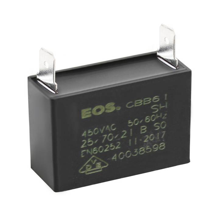Capacitor Caixa 2.5 Mfd 450V com 2 Terminais 37mm X 17mm X 27mm EOS
