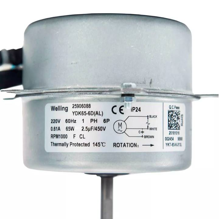 Motor Ventilador Condensadora para Ar-Condicionado Springer 65W 1/15CV 60HZ 25906088 220V