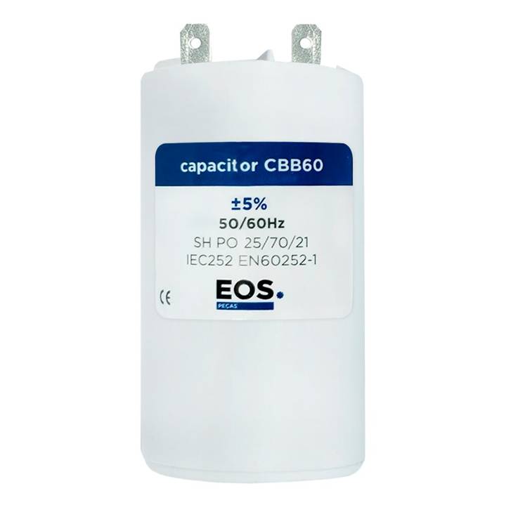 Capacitor 15 Mfd 380V com 2 Terminais Faston EOS