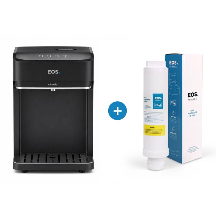 Kit 1 Ano EOS - Purificador de Água EOS EPC08P Mineralle Compressor 110V + Filtro Refil EFP01