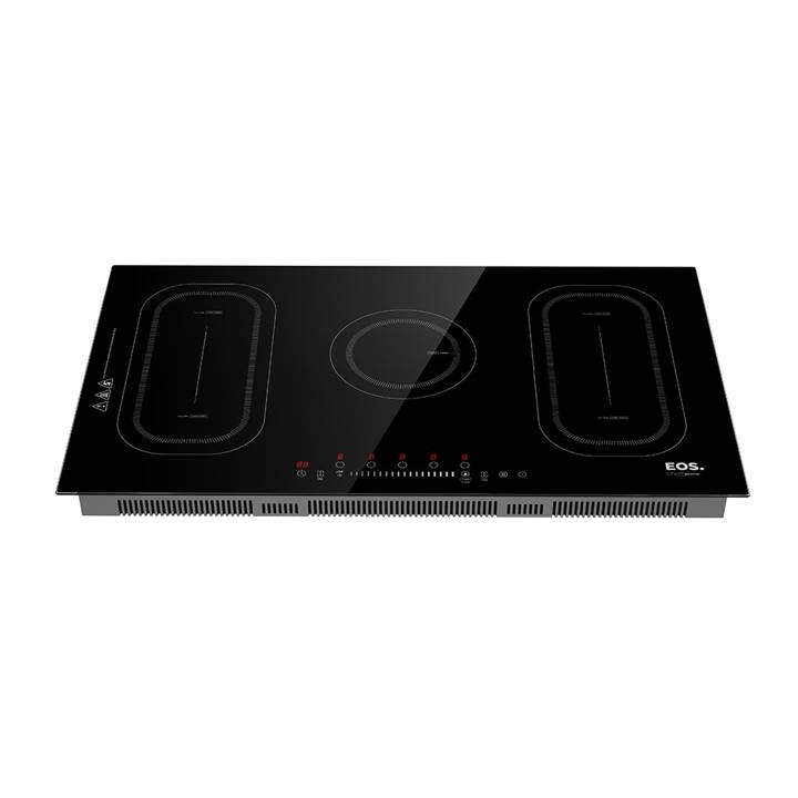 Cooktop de Indução Cinco Bocas EOS 90cm Freezone Due Preto 9500W ECI05EPF 220V