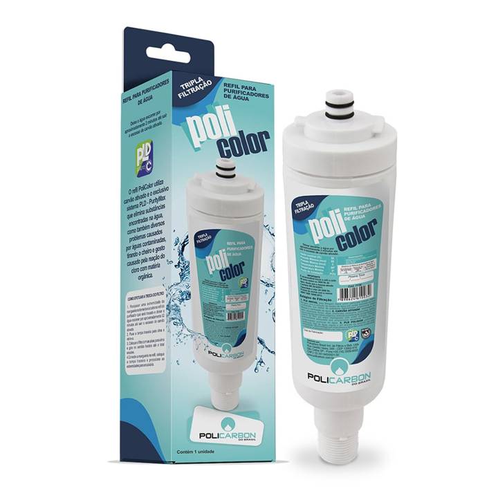 Filtro Refil Policarbon Policolor Tripla Filtragem para Purificadores de Água Colormaq 7739