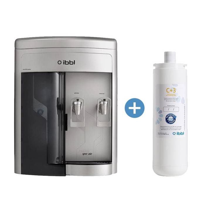 Kit 1 Ano IBBL - Purificador de Água FR600 Speciale Prata 220V + Filtro Refil Girou Trocou C+3 52072001 | 24010002