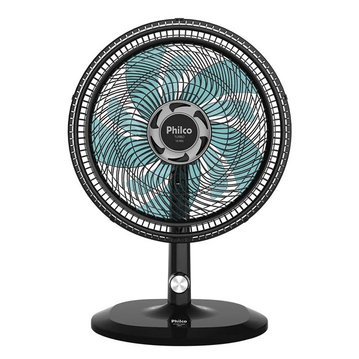 Ventilador de Mesa Philco Turbo com 10 pás 40cm Preto PVT492PA 220V