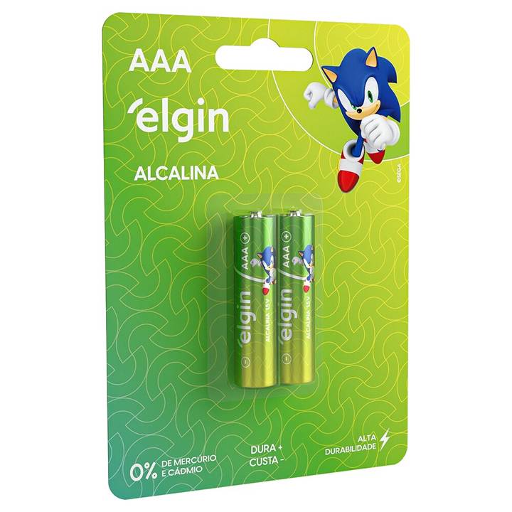 Pilha AAA 1,5V Elgin Alcalina Blister 2 Peças 000000082154