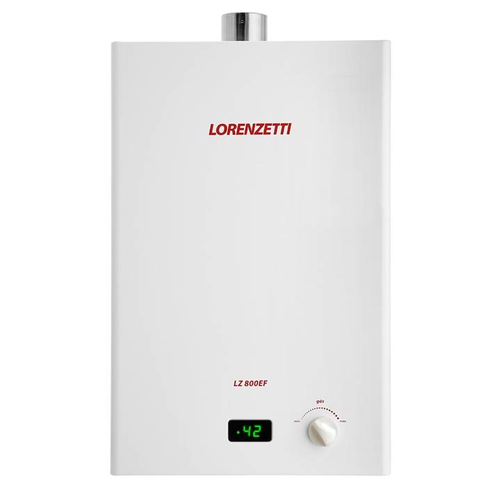 Aquecedor de Água a Gás Lorenzetti Mecânico 8 Litros Branco (Gás Liquefeito de Petróleo) LZ 800EF-B Bivolt