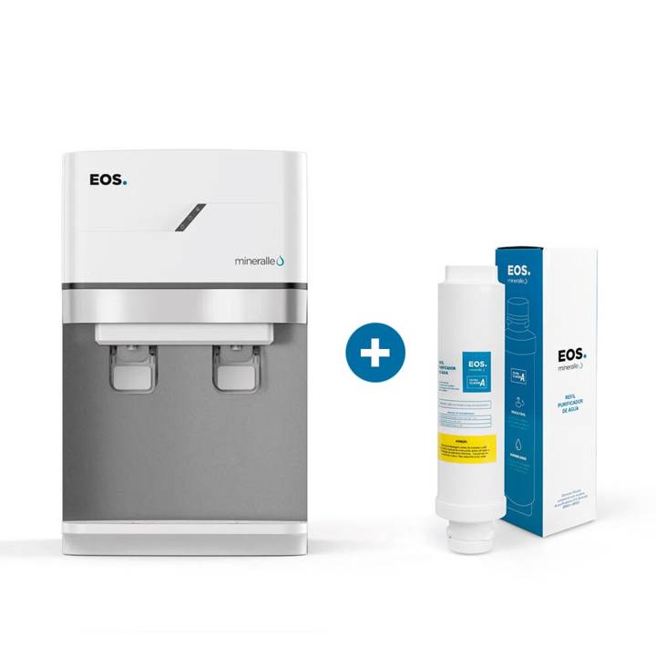 Kit 1 Ano EOS - Purificador de Água EOS EPC01B Mineralle Compressor 110V + Filtro Refil EFP01