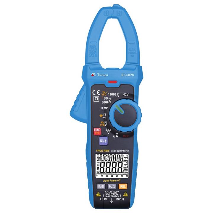 Alicate Amperímetro Minipa CAT-IV 1000A Garra com Lanterna ET-3367C