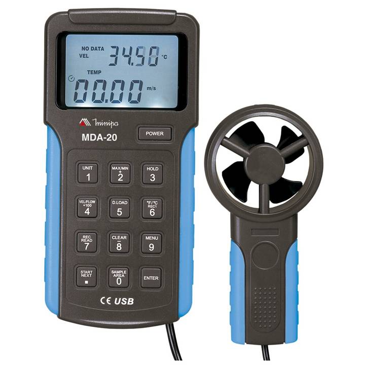 Anemômetro Digital Minipa 4 Digitos 2 á 30 M/S MDA-20