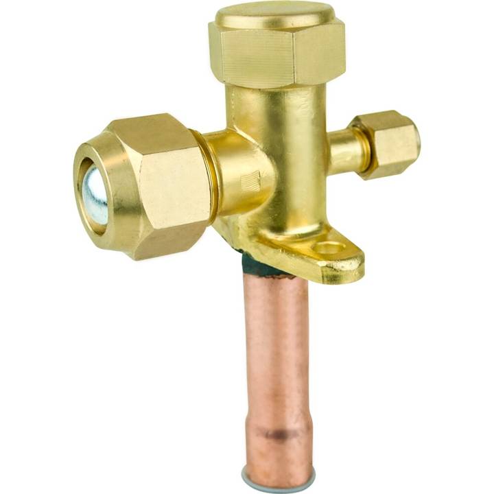 Válvula Serviço 1/2 Ar Split C/acesso 1/4Sae tipo Schrader para carga Gás Eos