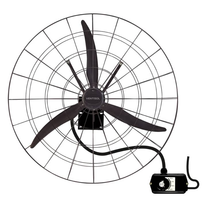 Ventilador de Parede Industrial Ventisol com 3 pós 1 M Preto  220V