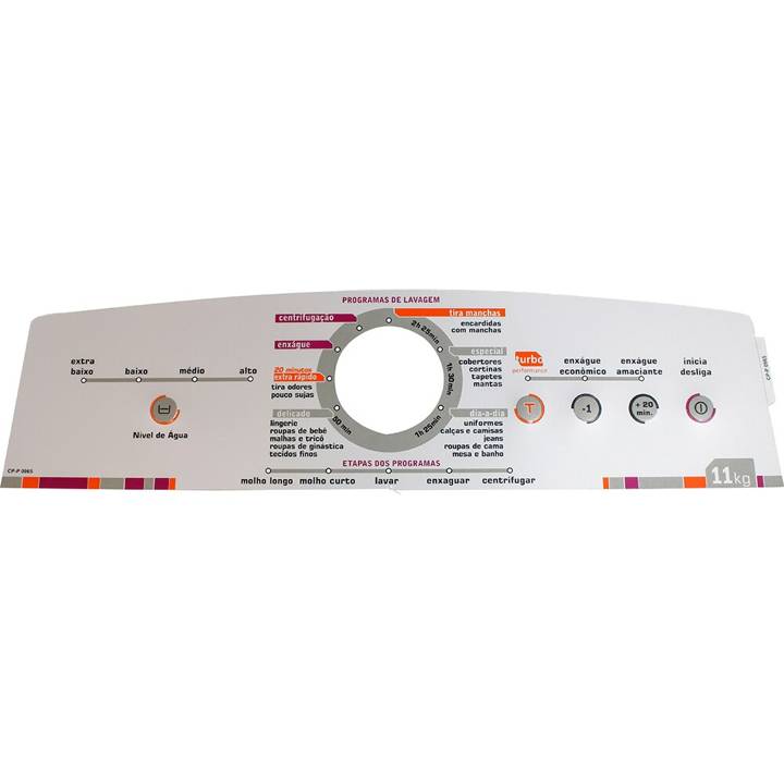 Painel Decorativo Compatível Lavadora Brastemp Sense Active 11Kg P0965