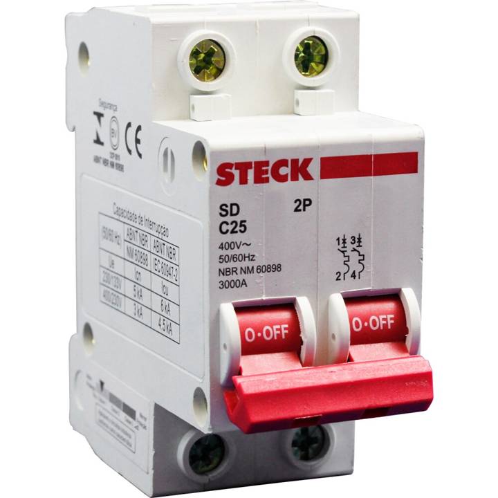 Disjuntor Bifásico 16 Amperes 2 Polos SDD62C16 Steck