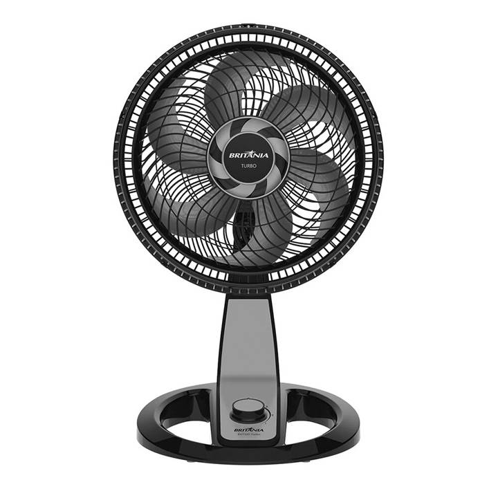 Ventilador de Mesa Britânia Turbo com 6 pás 30 cm Preto BVT320P 220V