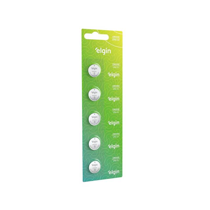 Bateria Elgin Lítio 3V (Cartela 5 Unidades) CR2032