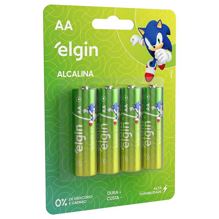 Pilha AA 1,5V Elgin Alcalina Blister 4 Peças 000000082153