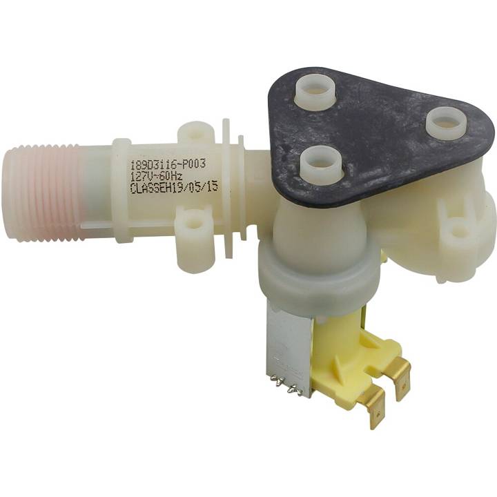 Válvula de Entrada de Água Dupla Emicol Compatível com Lavadora GE 8/10kg 97636910000 220V