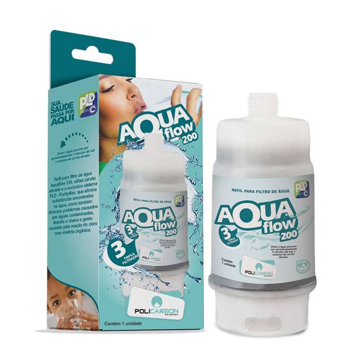 Refil Filtro para Purificador de Água Aquafresh 200 Policarbon 7162 Aquaflow