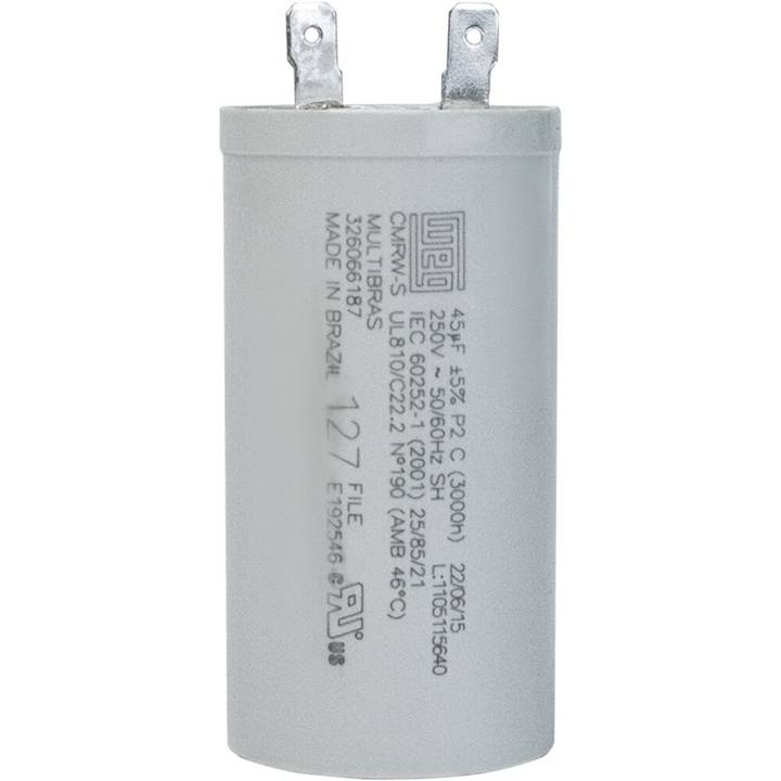 Capacitor Simples 12Mf 400V com Terminal Duplo Fast-On 35X55 Weg