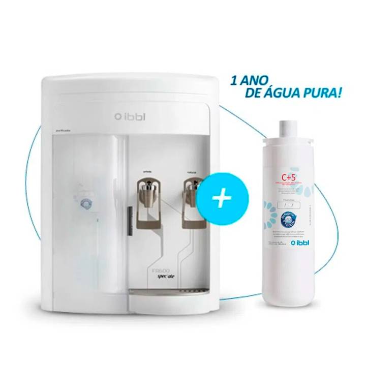 Kit 1 Ano IBBL - Purificador de Água FR600 Speciale Branco 110V + Filtro Refil Girou Trocou C+5