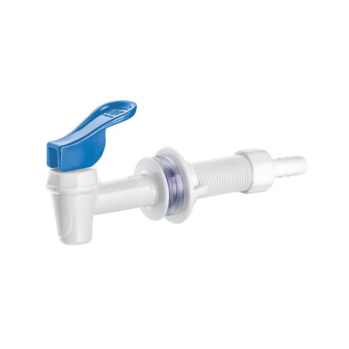 Torneira Bebedouro Garrafão R3/8 Branco Azul com Adaptador