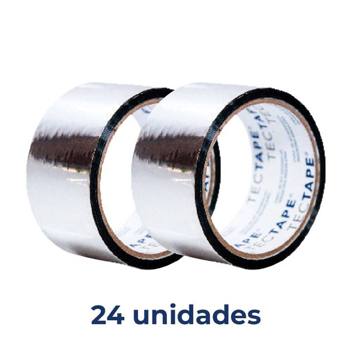 Fita PP Tectape Aluminizada 45mm x 45 metros - Kit com 24 Rolos