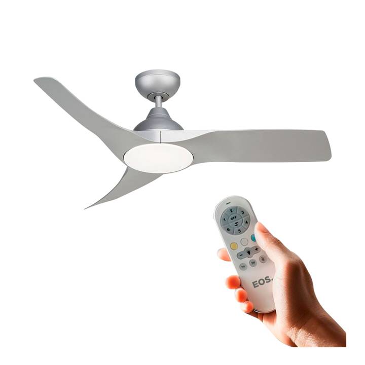 Ventilador de Teto EOS Turbo Vento 3 Pás com Controle Remoto 112cm 150W Prata EVX110S Bivolt