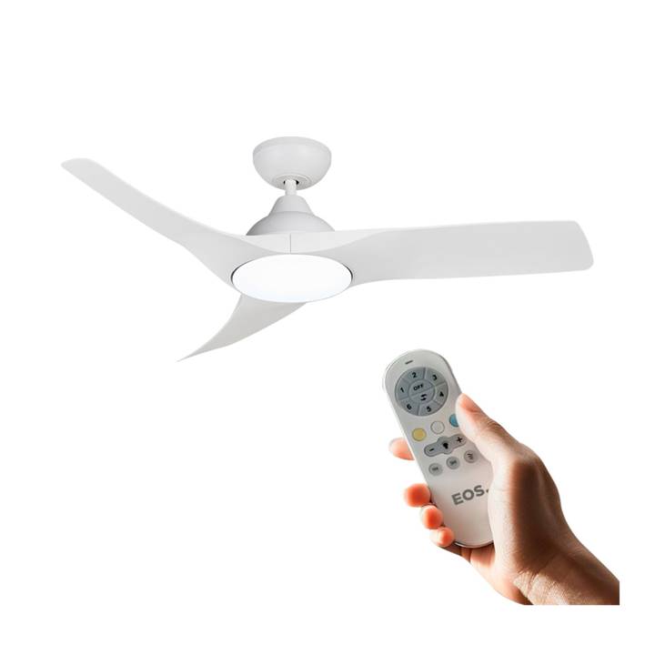 Ventilador de Teto EOS Turbo Vento 3 Pás com Controle Remoto 112cm 150W Branco EVX110B Bivolt