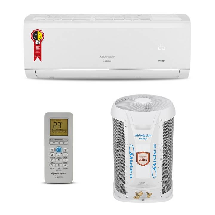 Ar-Condicionado Split Inverter 9000 BTUs Springer Midea Airvolution High Wall Só Frio 42AFVCG09S5/38TVCB09S5 220V